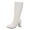 White, variant on Aihuaihua Knee High Boots for Women, Combat Boots Fashion Platform Lug Sole Tall Riding Boots with Side Zipeer Comfortable Black/Brown/White Boots