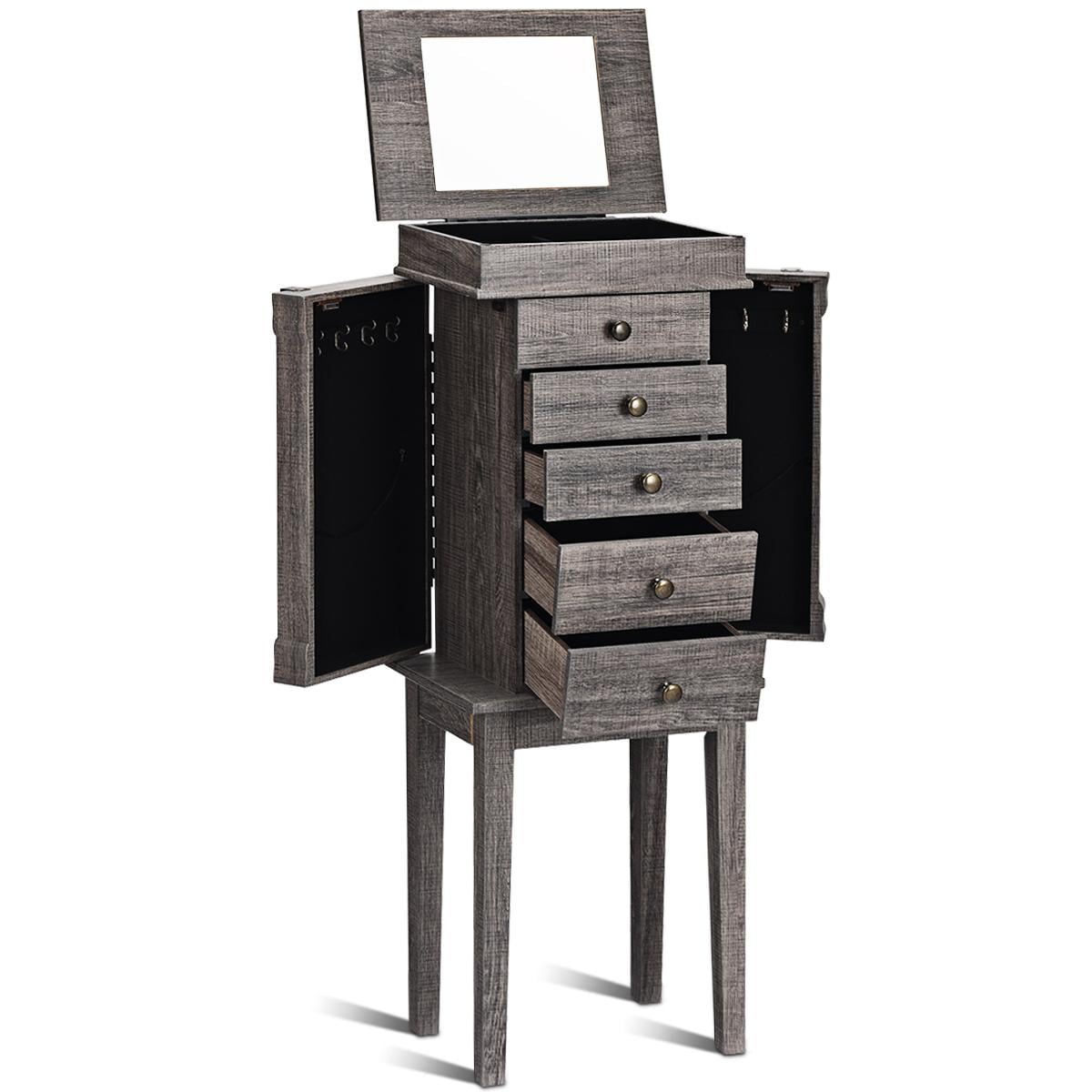Giantex Drawers Armoire Cabinet, Dresser With Jewelry Storage On Top