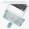 thumbnail image 3 of Combo De Teclado Y Mouse Inalámbricos, Teclado De Máquina De Escribir Retro Colorido Con Teclas Redondas, Mouse Y Teclado Inalámbricos Para Computadora Portátil, 3 of 7