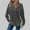 Dark Gray, variant on Waffle Knit Hoodies for Women Dressy V Neck Button Down Blouse Fall Winter Long Sleeve Pullover Solid Color T-shirt Olive Green