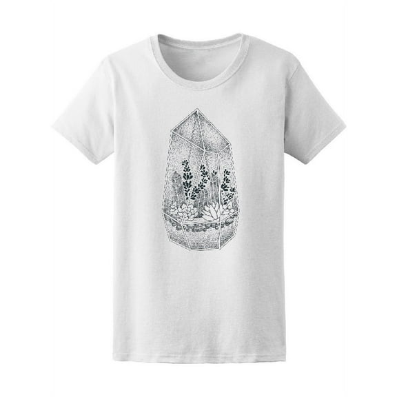 Terrarium Crystals And Succulent T-Shirt Women -Image by Shutterstock, Female Large