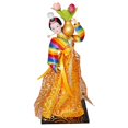thumbnail image 6 of Korean Geisha Figurine Hanbok Dolls 12 inch Miniature Free Standing Korean Hanbok Geisha Doll Kabuki Statue for Home Office Tabletop Decor Colorful and Orange, 6 of 8