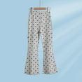 thumbnail image 4 of NAISIBABY Girls Leggings Pants, Flared Leg Elastic Waist Polka Dot Casual Cotton Stretchy Pants Gray 2T, 4 of 4