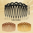 thumbnail image 6 of Women Hair Comb Accessories, Plastic Hair Side Combs, Twist Decorative Comb Clips for Women Bridal Wedding Veil Teeth(Black, Light Coffee, Dark Coffee), 6 Pcs, 6 of 8