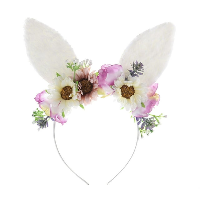 Lindo gato orejas diadema traje decoración flor corona para rendimiento fiesta de pascua cosplay niñas mujeres jinwen Sombreros de corona
