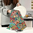 thumbnail image 3 of African Tribal Icon Tea Towels Set of 6 Colorful Kitchen Dish Cloth with Hanging Loop, 18"x28"Lint-Free Absorbent Towel for Kitchen Drying Wiping and Cleaning, 3 of 7