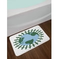 thumbnail image 2 of Earth Day Bath Mat, United Holding Hands Surrounding Planet Earth, Plush Bathroom Decor Mat with Non Slip Backing, 29.5" X 17.5", Sky Blue Green, by Ambesonne, 2 of 2
