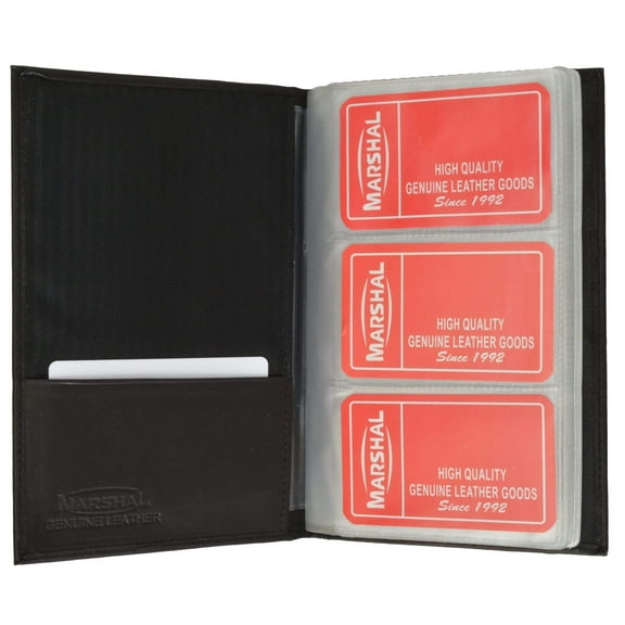 Genuine Leather Business Name ID Credit Cards Holder Book Case Organizer Wallet 3570 CF (C)