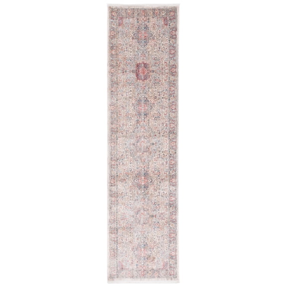 SAFAVIEH Kenitra Zlata Oriental Polyester Runner Rug, Ivory/Pink, 2'2" x 10'