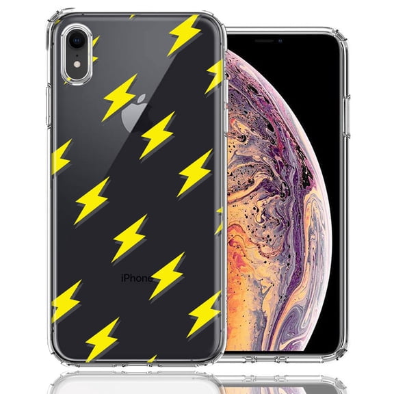MUNDAZE for Apple iPhone XR Electric Lightning Bolts Design Double Layer Phone Case Cover