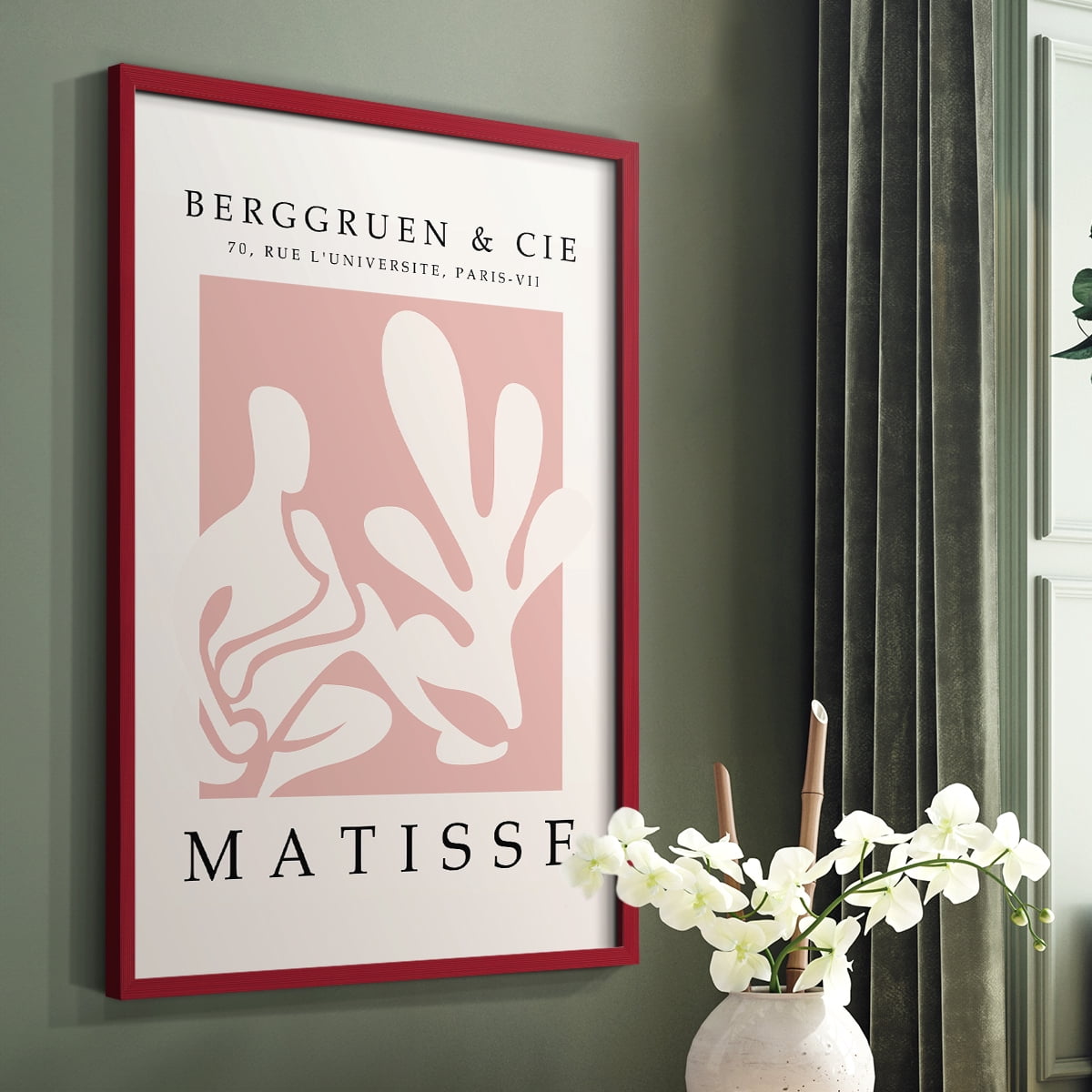 Matisse CXXXI Framed Print in Red Solid Wood 8 x 10 Framed Print