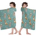 thumbnail image 4 of Chihuahua and Footprints Hooded Bath Towel，60"x35" for Ages 3 To 12 Kids, Quick Dry Lightweight Soft Microfiber Hood Beach Towel Cover Up for Kids, 4 of 7