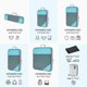 thumbnail image 3 of 7PCS Compression Packing Cube Set Expandable Mesh Travel Bag (Blue), 3 of 5