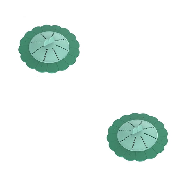 Matsuzay Cubierta de drenaje de piso de silicona desodorante portátil colador de baño de cocina giratorio accesorios de filtro de cabello Verde 2piezas