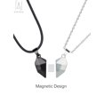 thumbnail image 5 of Gustave 2Pcs Lovers Matching Friendship Heart Pendant Couple Magnetic Heart Necklace Two Souls One Heart Pendant Jewelry Gift, 5 of 10