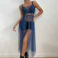 thumbnail image 4 of Women's Star Mesh Bikini Cover Up Dress - Sheer Slim Fit, Celestial Pattern, Beach/Party, 4 of 6