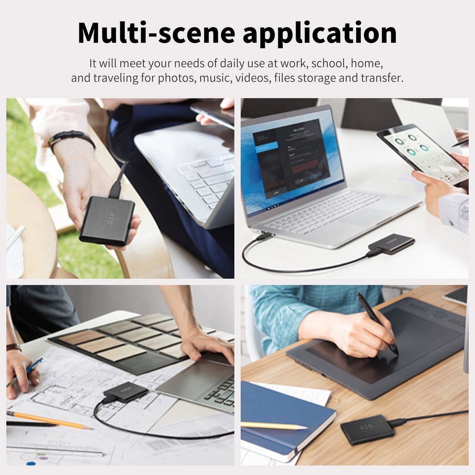 Qlzswk USB 3.0 Portable External Hard Drive4T B External Hard Disk Drive Memory Storage Device