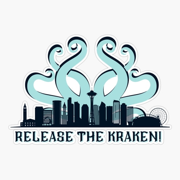 Seattle Kraken, Release The Kraken Version 3 Er, Phone Decal Water Bottle Stickers Car Decals, Funny Birthday Gift