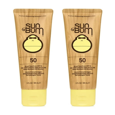 Sun Bum Original Spf 50 Sunscreen Lotion Vegan and Reef Friendly (octinoxate Oxybenzone Free) Broad Spectrum Moisturizing Uva/uvb With Vitamin E 3 Ounce 2 Pack