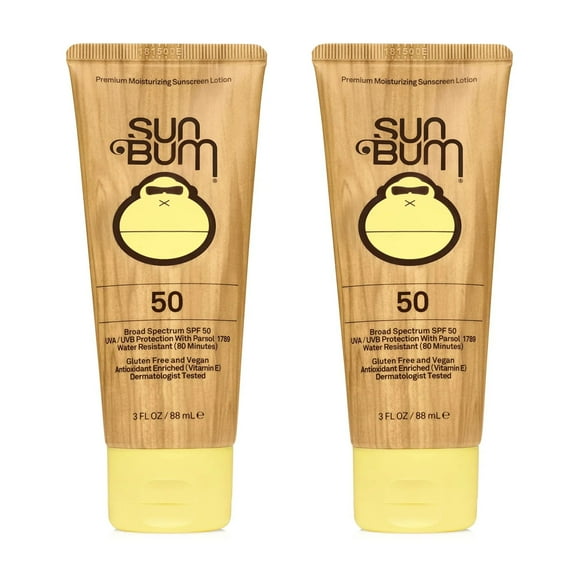 Sun Bum Original Spf 50 Sunscreen Lotion Vegan and Reef Friendly (octinoxate Oxybenzone Free) Broad Spectrum Moisturizing Uva/uvb With Vitamin E 3 Ounce 2 Pack