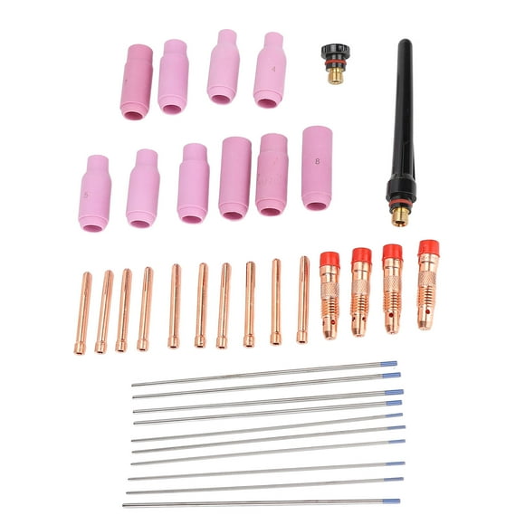 TIG Soudage Torche Accessoires Kit, 36pcs Soudage Torche Accessoires Soudage Torche Kit Lentille à Gaz Technologie de Pointe