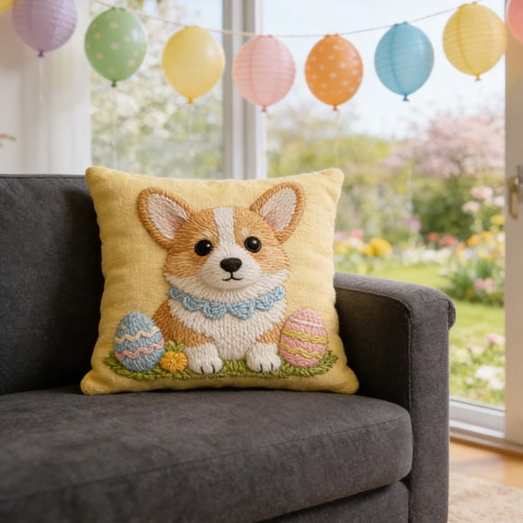 ddioayh Easter Theme Printed Cushion Covers Soft Breathable Fabric High Definition Printing 45x45cm with Concealed Zipper for Home Decor Sofa Bedroom Office Holiday Gift