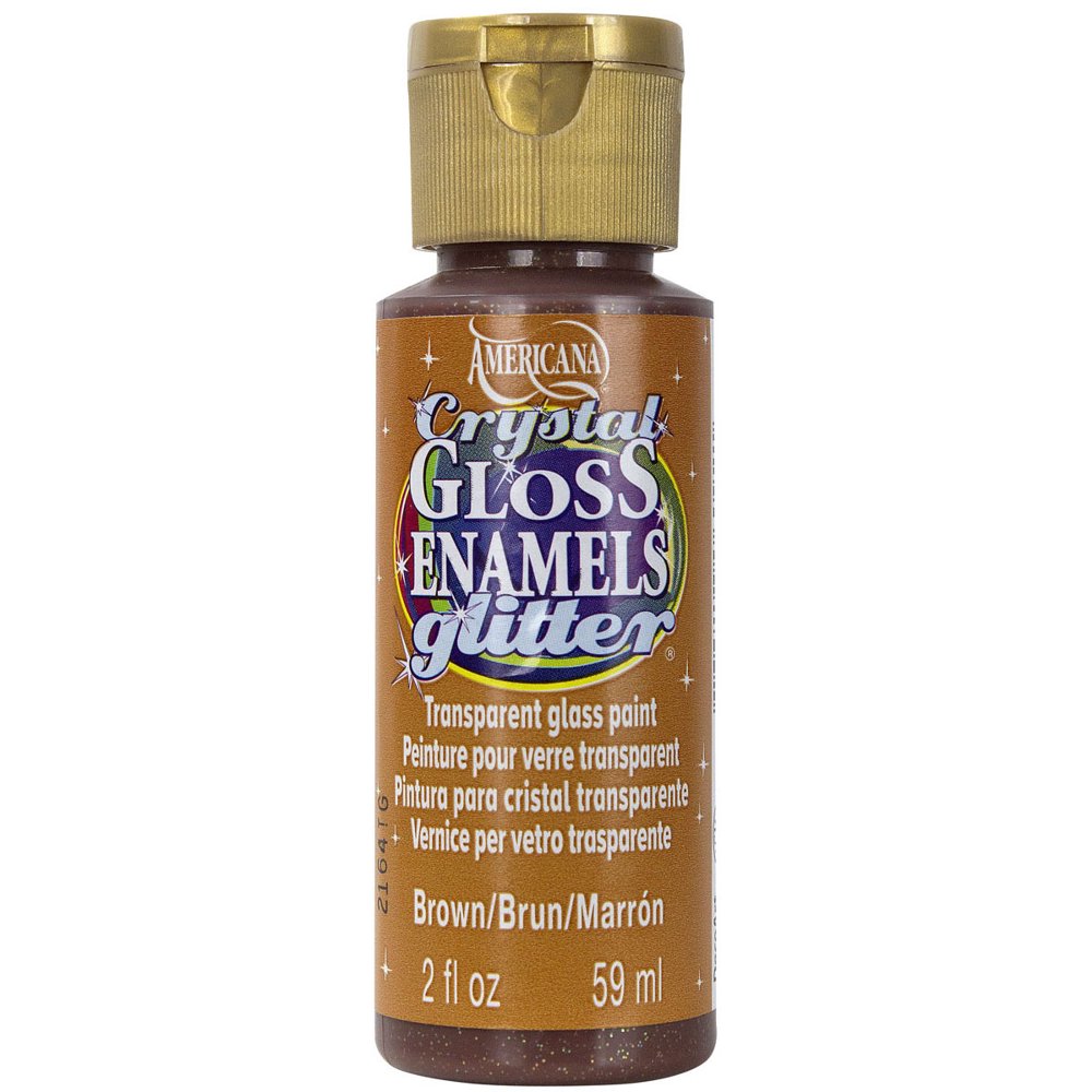 Americana Gloss Enamels Crystal Glitter Acrylic Paint 2ozBrown
