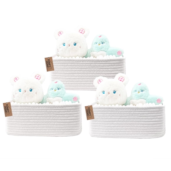 Cestas de almacenamiento COMFY-HOMI, cuerda de algodón, 33 x 22 x 13 cm, paquete de 3