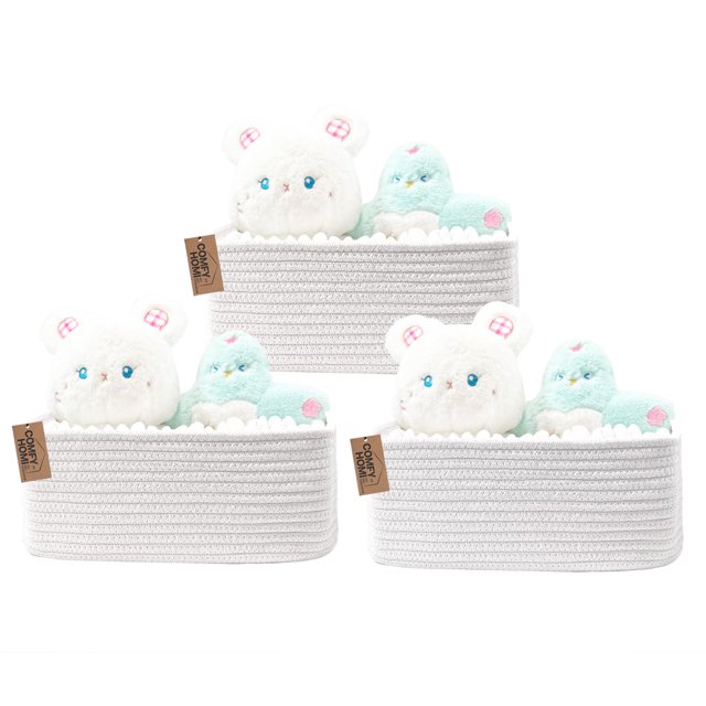 Cestas de almacenamiento COMFY-HOMI, cuerda de algodón, 33 x 22 x 13 cm, paquete de 3