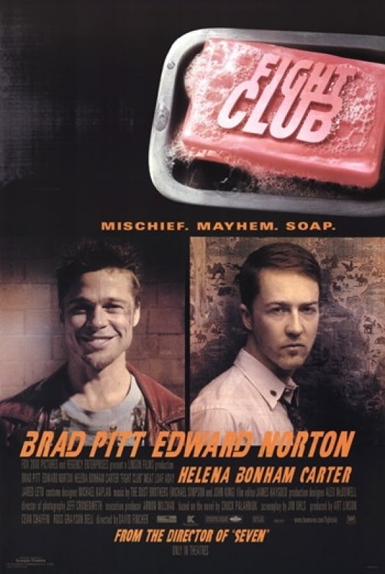 New Giclée Art Print of 1999 Movie Promo of "Fight Club" Brad Pitt 