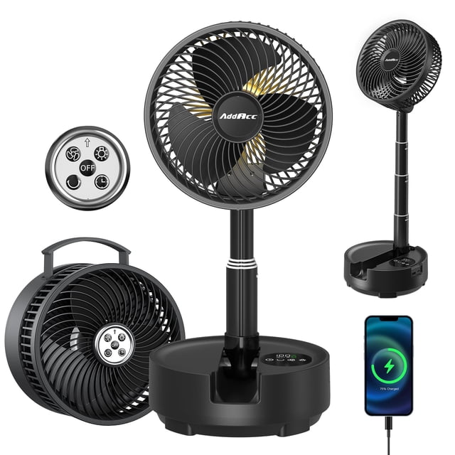 Ventilador Portátil AddAcc 20000mAh 112H 9 Velocidades Oscilante
