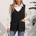 thumbnail image 2 of GigrtiJin Women Oversized Sweater Vest Crewneck Single Beasted Classic Sleeveless Knitted Vest Trendy Casual Solid Tops, 2 of 3