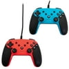 2 Pack GameFitz Wired Controller for the Nintendo Switch in Red and Blue