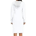thumbnail image 4 of Efsteb Lightweight Dresses for Women Long Sleeve Dress for Women with Pocket Hoodie Dress Casual Comfy Fall Sweatshirts Dress (White,L), 4 of 6
