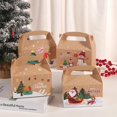 thumbnail image 3 of 12 cajas de cartón para golosinas navideñas, cajas de papel kraft para dulces navideños, cajas de regalo navideñas kraft, para obsequios navideños festivos (marrón-A), 3 of 4