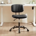 thumbnail image 4 of Silla de oficina Sweetcrispy sin brazos, de cuero PU ajustable, 4 of 4