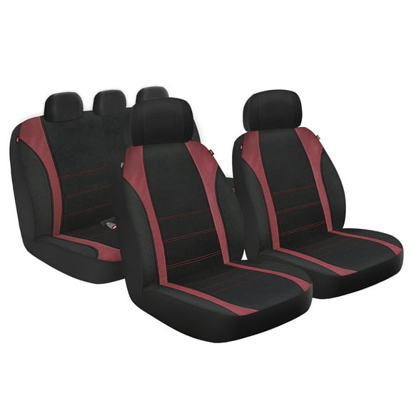 Genuine Dickies 3 Piece Truck Sport Seat Covers, Black and Red, 43640WDC