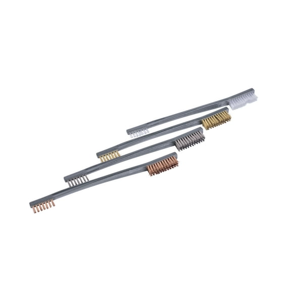 Breakthrough Clean Technologies® Double-Ended Brush Set, 4-Pack, Nylon, Phosphorus Bronze, Brass, & Stainless Steel