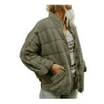 thumbnail image 2 of Liacowi Women Stand Collar Long Sleeve Solid Color Full Zip Quilted Jackets, 2 of 6