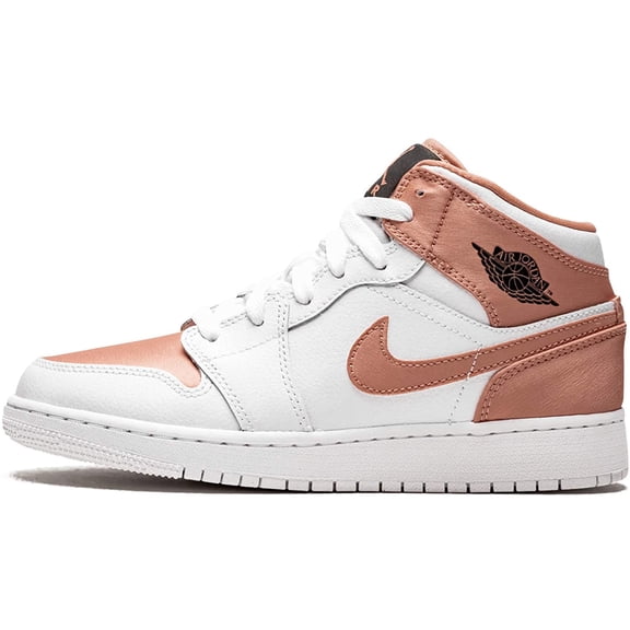 Jordan Air 1 Mid Gs White/Rose Gold-Black 4Y