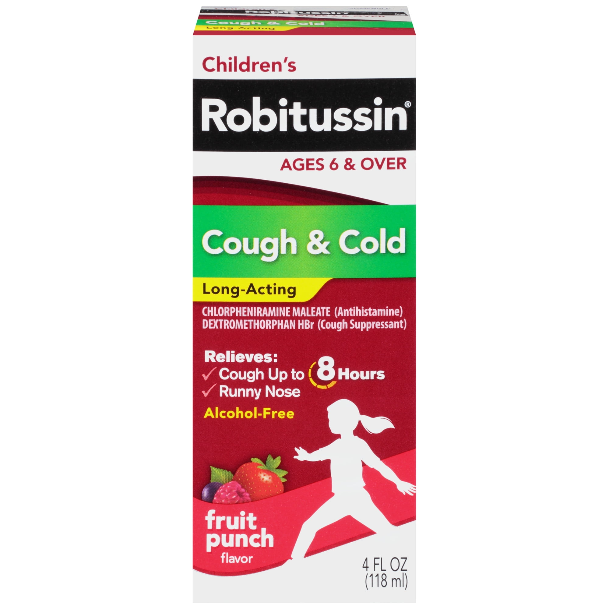 Children's Robitussin Cough and Cold Medicine for Kids, Fruit Punch, 4 fl oz