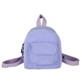 thumbnail image 1 of Women Mini Backpack Corduroy Girls Bookbags Retro Travel Rucksack (Purple), 1 of 8