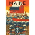thumbnail image 3 of Decorative Tea Towel, Apron Maine, Nautical Geometric, Unisex, Adjustable, Organic Cotton, 3 of 3