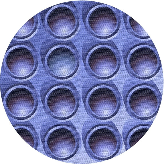 Ahgly Company Indoor Round Patterned Sky Blue Dress Blue Area Rugs, 4' Round