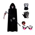 thumbnail image 1 of Disfraz de miedo de Halloween para niños, disfraz de Grim Reaper con ojos rojos brillantes con máscara de guantes xuanjing unisex, 1 of 2