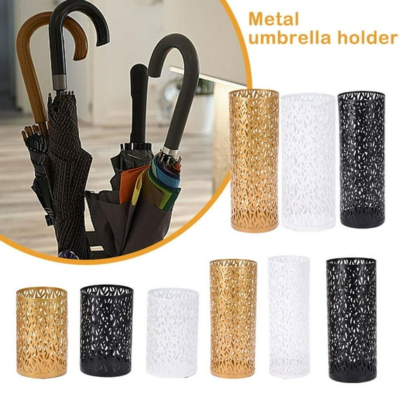 Clerance! pulunto Metal Hollowed Umbrella Stand Umbrella Holder for Entryway Free Standing Round Umbrella Holder Organizer Bin Umbrella Rack Organizer for Office Entrance Home Use