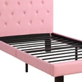 thumbnail image 3 of Benzara Faux Leather Upholstered Twin Size Bed with Tufted Headboard - Pink, 3 of 7