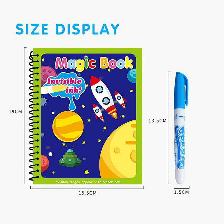 Vonter Magical Kids Water Educational Coloring Funny Activity Books for Kids with Water Pen Water No Mess Paint with Water Books for Toddlers 3 4 5 6