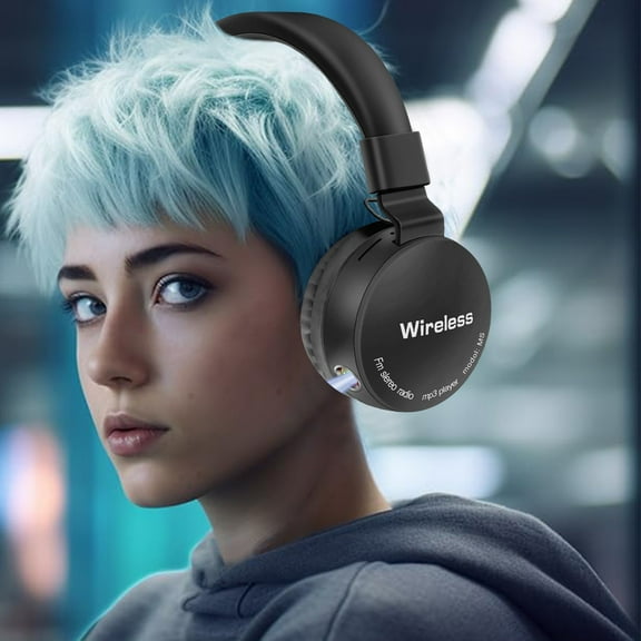 Back to School Gifts under $5 Wireless Bluetooth Headphones Over Ear With Light And Mic 8 Hours Of Use Foldable Headset on Clearance