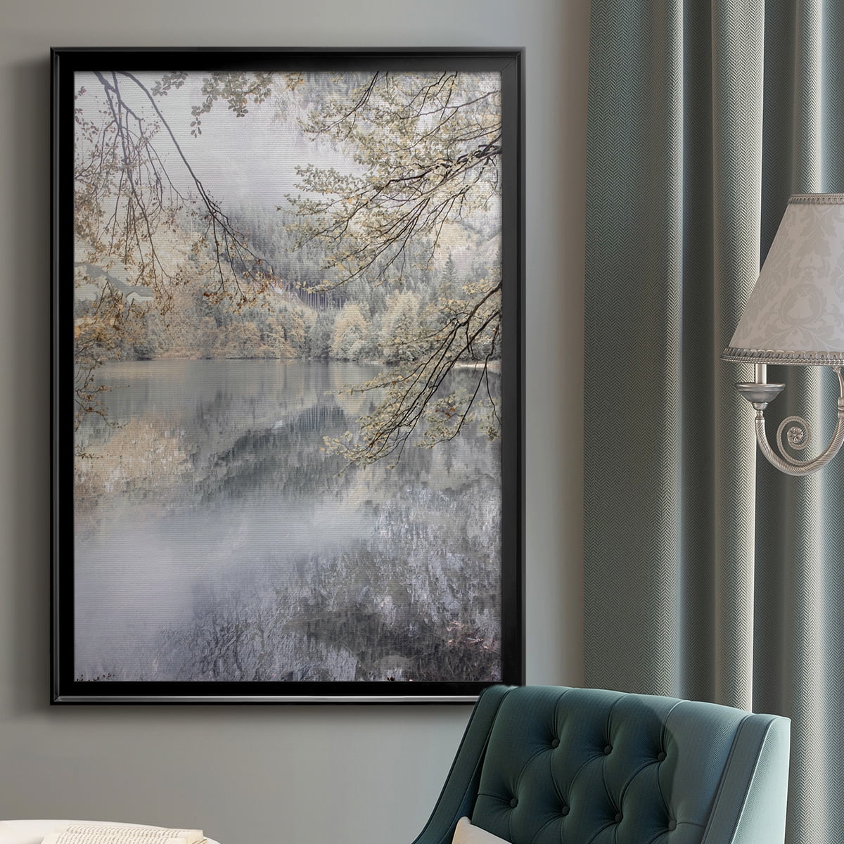 Misty Lake Premium Framed Print - Ready to Hang
